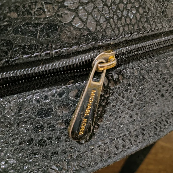 Michael Kors Black Snake Print Shoulder Bag Animal Print Designer Purse